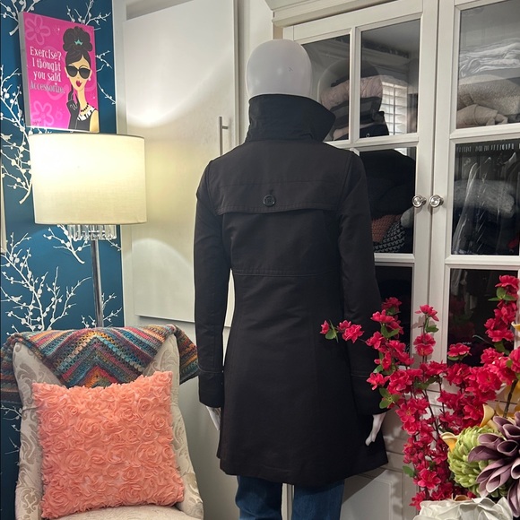 SOIA & KYOP Black Double-Breasted Pea Coat with Large Buttons - Picture 9 of 15